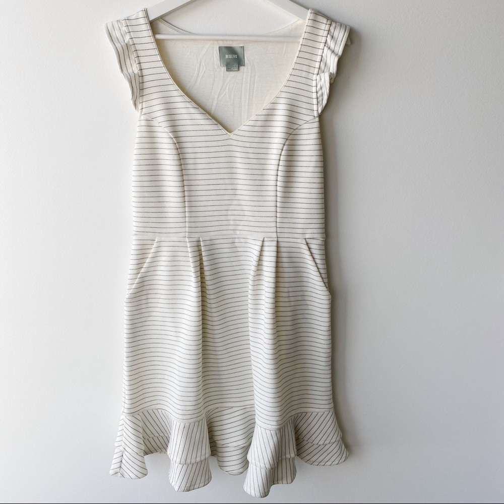 Maeve Anthropologie creamy white striped dress - Picture 1 of 7